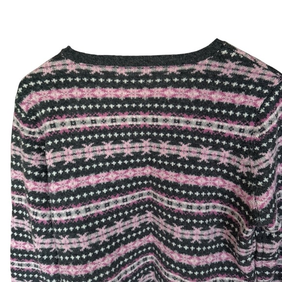 Charter Club womens size L  Fair Isle Sweater 100% lambswool Prairie Cottagecore - Picture 7 of 10